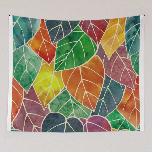 Item preview, Watercolor autumn leaves print designed and sold by likapix.