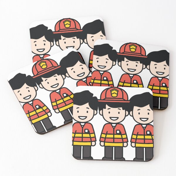 Item preview, cartoon Three Firefighters Together designed and sold by janedewaard.