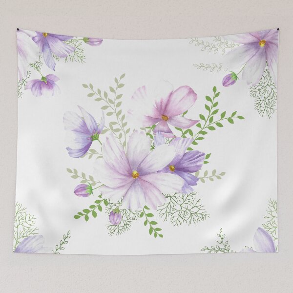Item preview, Cosmos flowers spring bouquets watercolor print designed and sold by likapix.