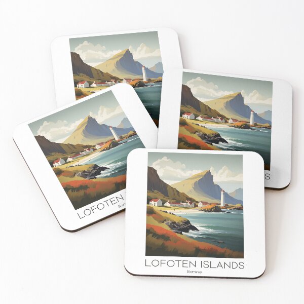 Item preview, A Vintage Travel Illustration of Lofoten Islands - Norway designed and sold by GoodOldVintage.
