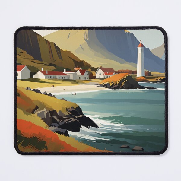 Item preview, A Vintage Travel Illustration of Lofoten Islands - Norway designed and sold by GoodOldVintage.