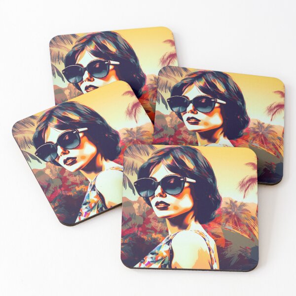 Item preview, Woman with sunglasses in tropical environment designed and sold by MiraCleAI.