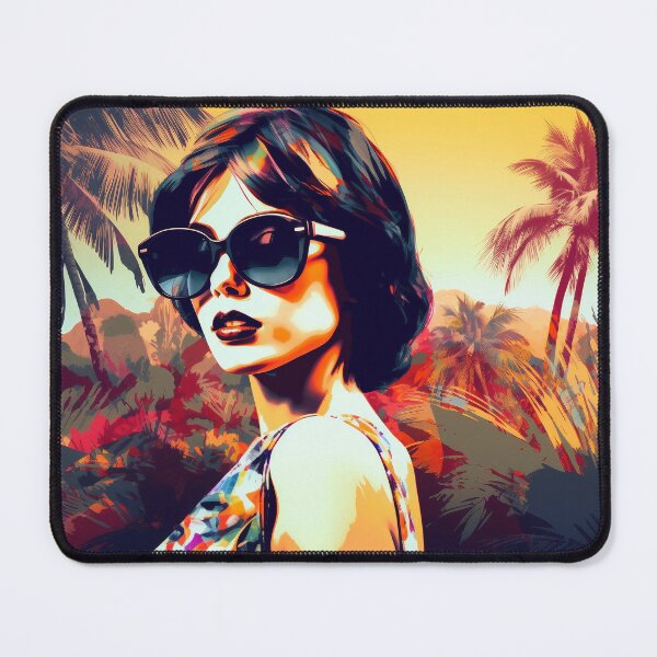 Item preview, Woman with sunglasses in tropical environment designed and sold by MiraCleAI.