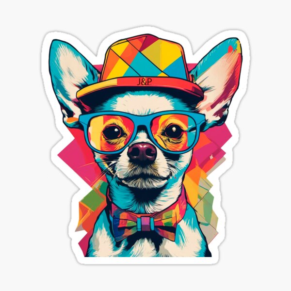 stylish chihuahua Sticker