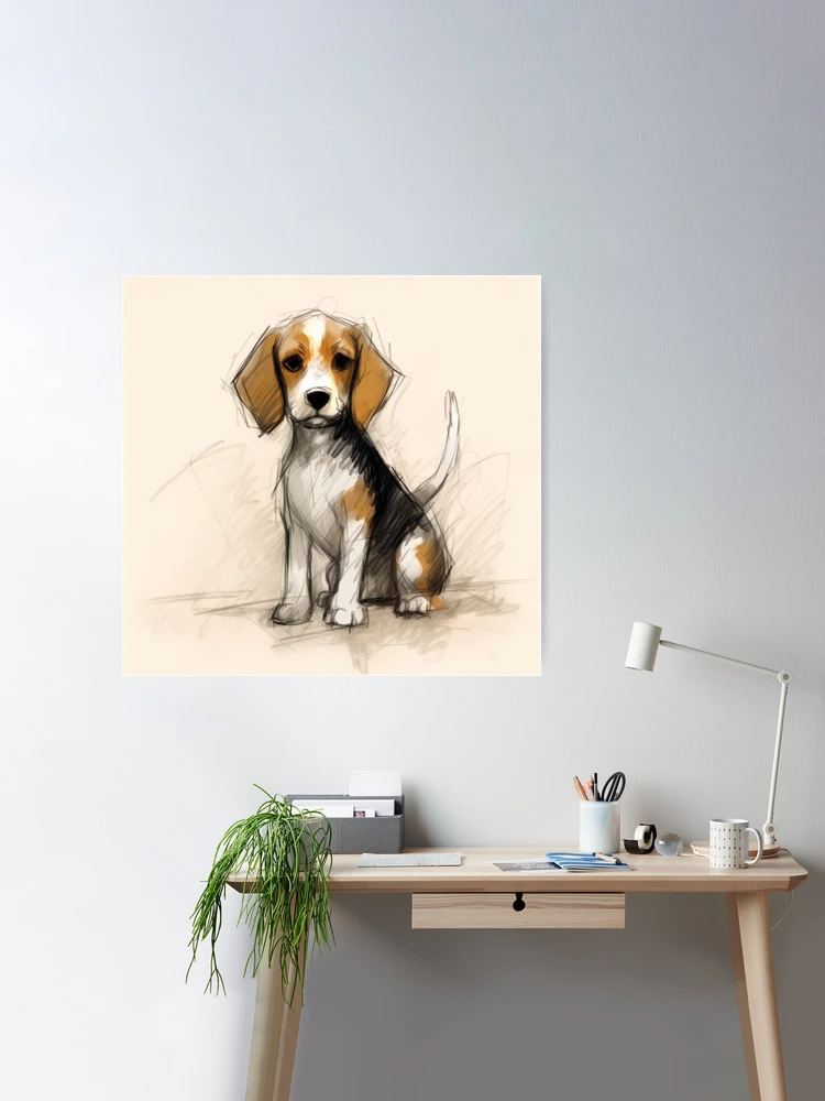 A beagle dog holding a yellow toy in its mouth available as Framed Prints,  Photos, Wall Art and Photo Gifts
