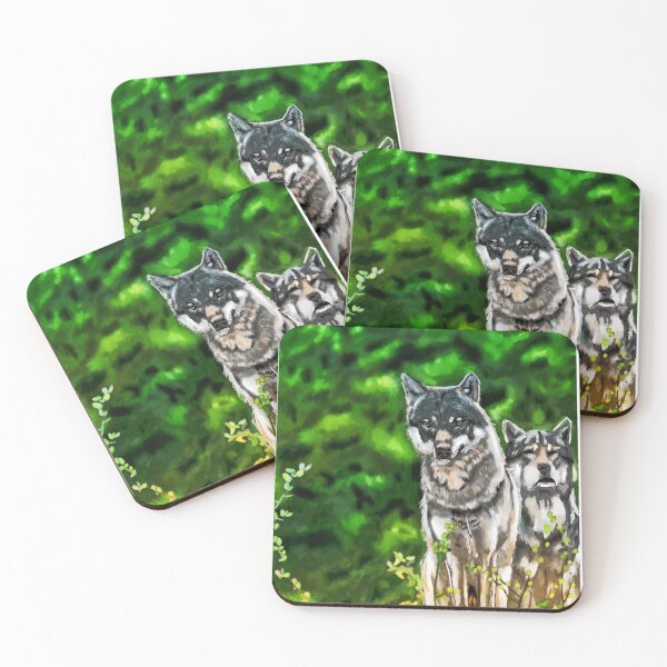 Item preview, Wloves in the green forest  designed and sold by animal-inspired.