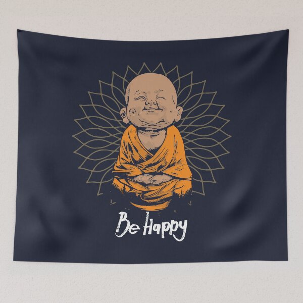 Artikelvorschau, Be Happy Little Buddha Shirt - süßes Buddha-Shirt mit guter Stimmung und positiver Einstellung, lustiges T-Shirt entworfen und verkauft von ChillingNation.