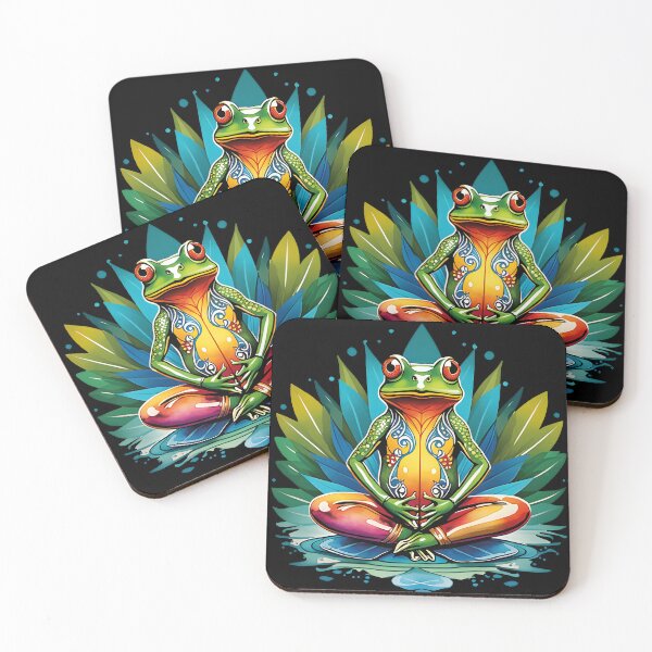 Item preview, Yoga Frogs Watercolor Funny Frog Doing Yoga designed and sold by al21ex.