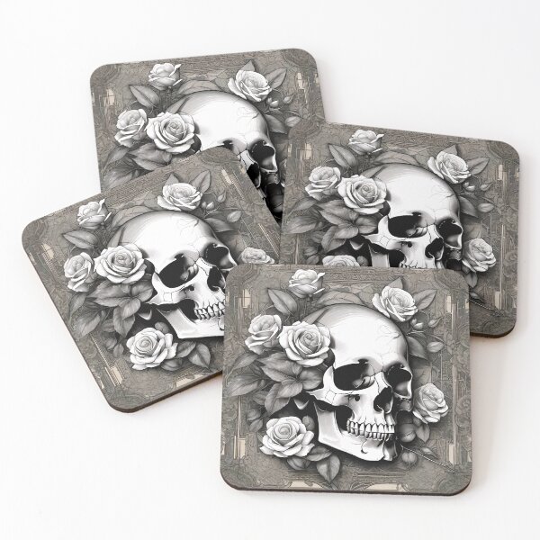 Item preview, Skull & Roses designed and sold by Psy-Dye-AI.