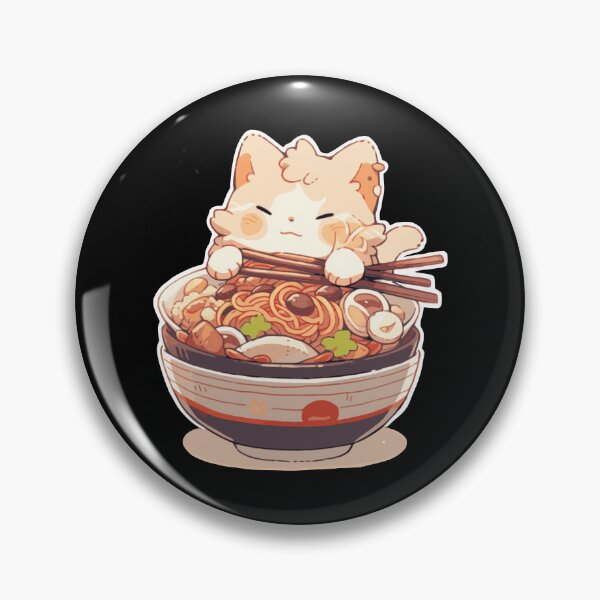 Item preview, Cat eating ramen - kawaii, anime designed and sold by peterwest.