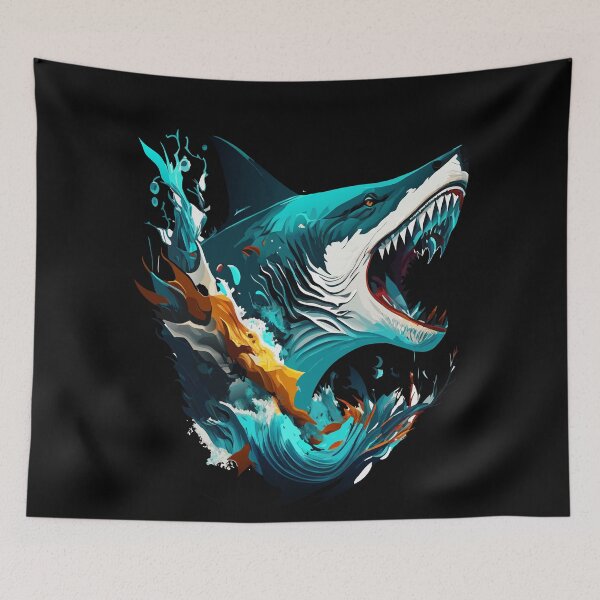 Item preview,  A shark breaks through the waves. designed and sold by ReneMM.