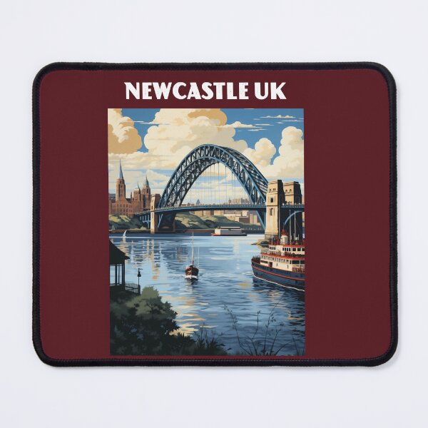 Item preview, Newcastle UK travel poster in the style of 50s screen print travel posters designed and sold by windmildesigner.