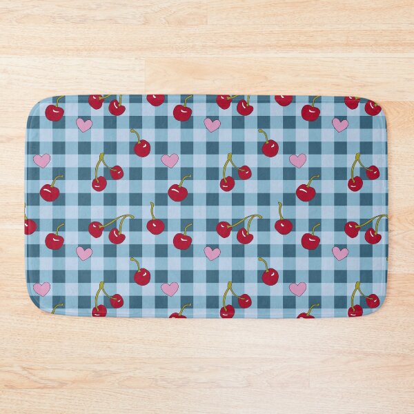 Item preview, Cherry Love - Blue Picnic Gingham Pattern designed and sold by Emmyteddy.