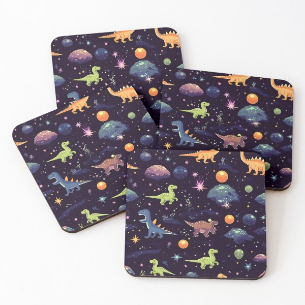 Item preview, Floating Dinosaurs in Space - Pattern for Kids & Dinosaurs Lover designed and sold by AITeeGenius.