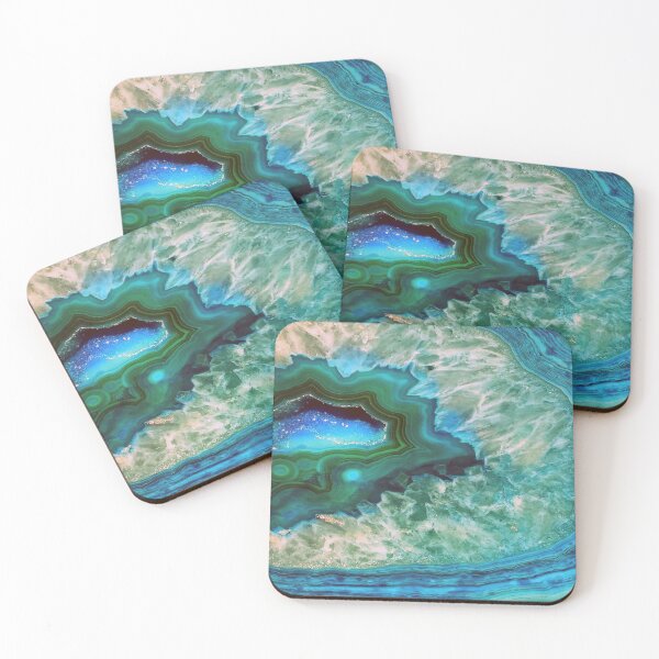 Item preview, Turquoise Green Tranquility: Captivating Quartz Mineral Close-Up with Vibrant Blue & Green Hues designed and sold by 2sweetsDesign.