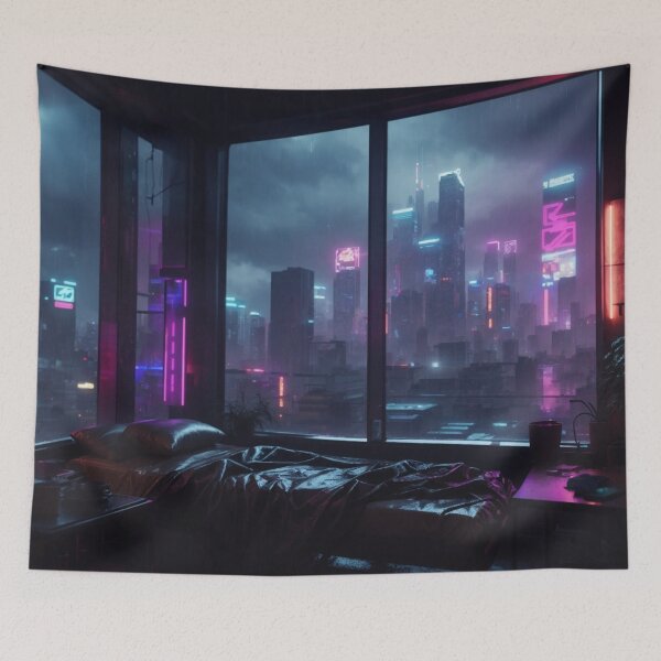 Item preview, Neon Metropolis: Dystopian Dreamscape #4 designed and sold by Electric-Easel.
