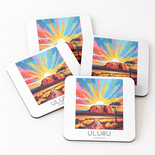 Item preview, A Pop Art Travel Print of Uluru / Ayers Rock - Australia designed and sold by StudioRedKoala.