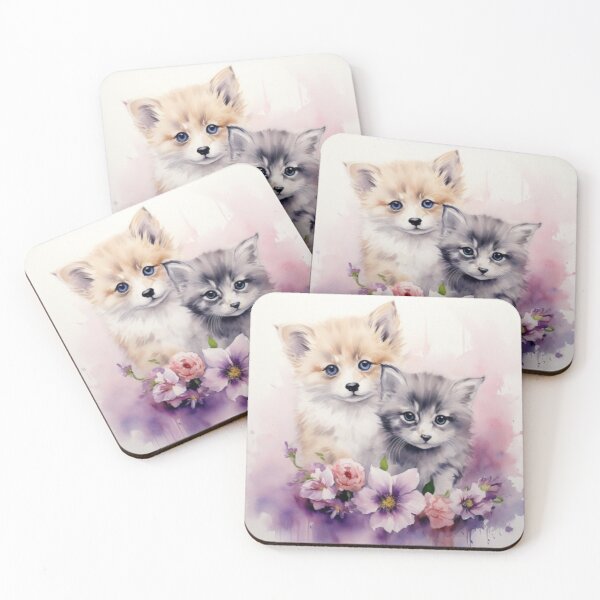 Item preview,  Combine cute kittens and puppies water colour designed and sold by Superann8.