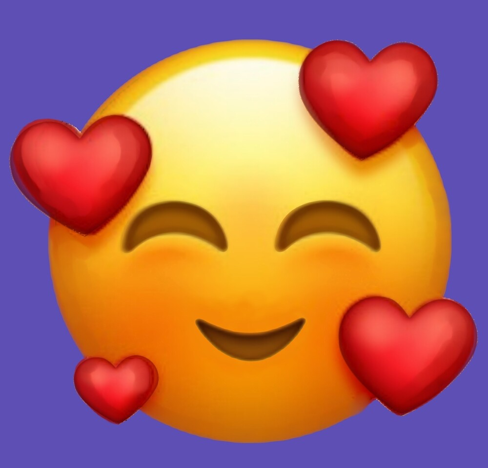 "Smiling Face With 4 Hearts Emoji" by stertube | Redbubble
