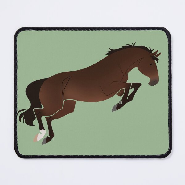 Item preview, Bay horse jumping designed and sold by peyeqart.