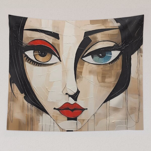 Item preview, Artsy woman: Different eye colors. Bizarre digital painting. designed and sold by Turnzart.