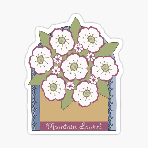 Retro Mountain Laurel Sticker
