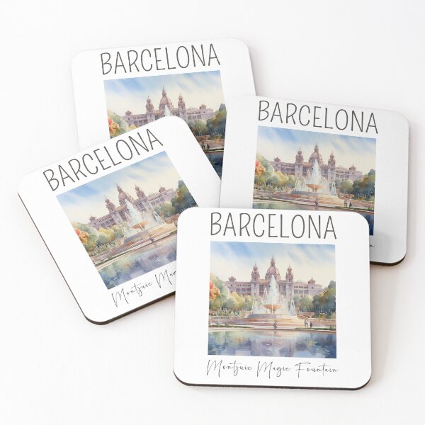 Item preview, A Watercolor Design of the Magic Fountain of Montjuïc - Barcelona - Spain designed and sold by Sketch-Shack.