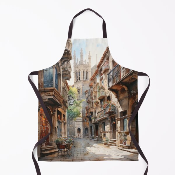 Item preview, A Watercolor Design of the Gothic Quarter (Barri Gòtic) - Barcelona - Spain designed and sold by Sketch-Shack.