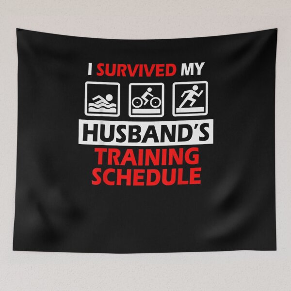Item preview, I Survived my Husbands Triathlon Training Schedule Wife  	 designed and sold by otsoumdhr85.