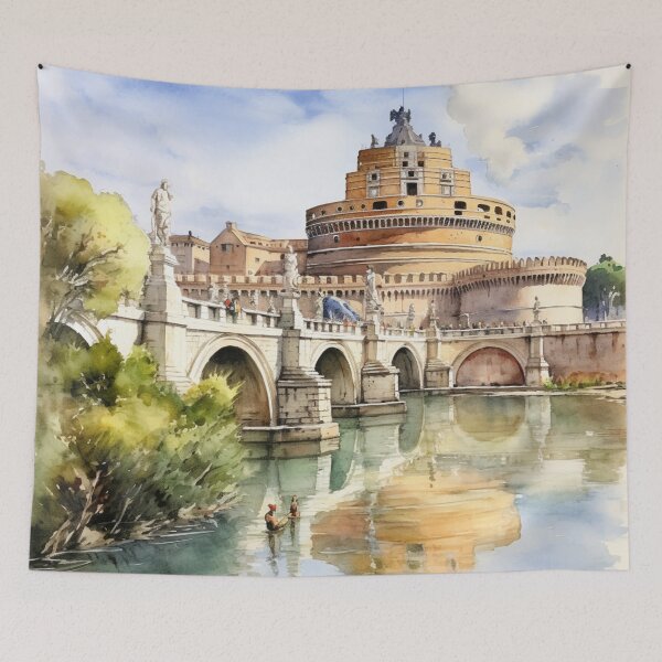 Item preview, A Watercolor Design of the Castel Sant'Angelo - Rome - Italy designed and sold by Sketch-Shack.