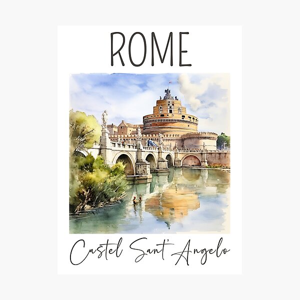 Item preview, A Watercolor Design of the Castel Sant'Angelo - Rome - Italy designed and sold by Sketch-Shack.
