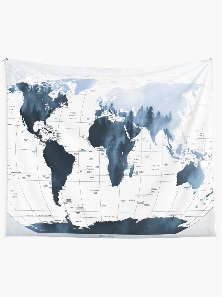 Alternate view of ALLOVER THE WORLD-Woods fog Tapestry