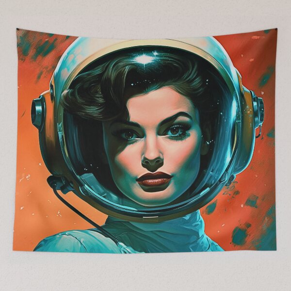 Item preview, Lady Astronaut Vintage Pop Art Style designed and sold by Nicholas Panek.