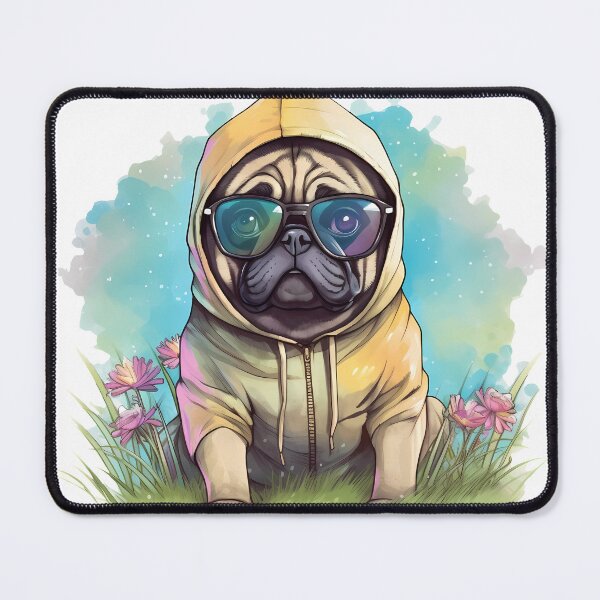 Item preview, Pug in a Hoodie-Watercolor designed and sold by Jdelgado813.