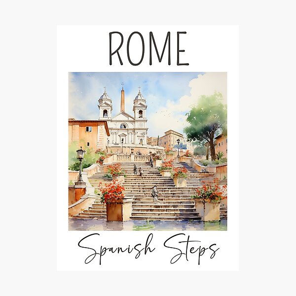 Item preview, A Watercolor Design of the Spanish Steps - Rome - Italy designed and sold by Sketch-Shack.