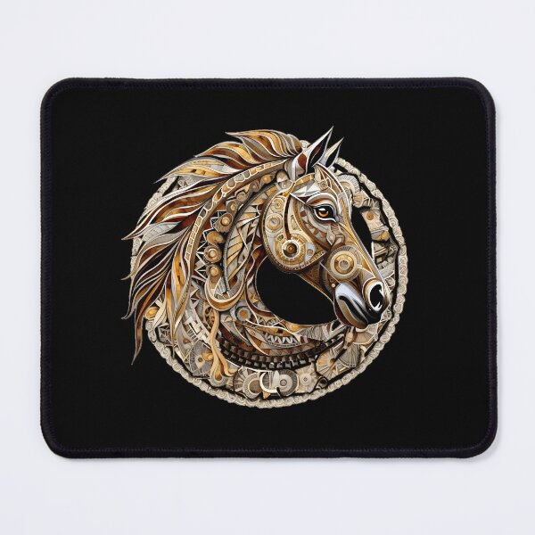 Item preview, horse in mandala style black background designed and sold by Trendy-Artistry.