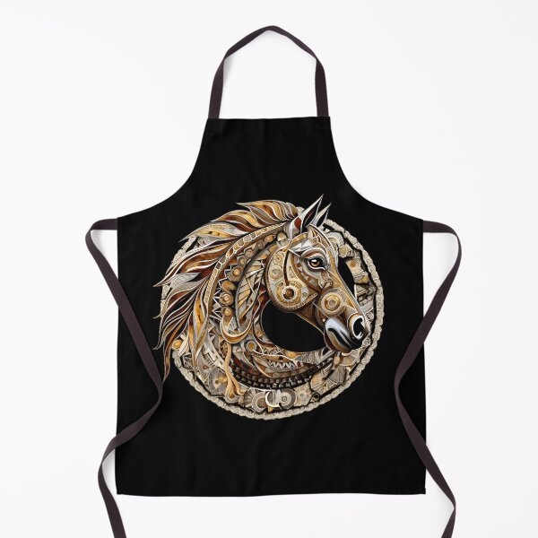 Item preview, horse in mandala style black background designed and sold by Trendy-Artistry.