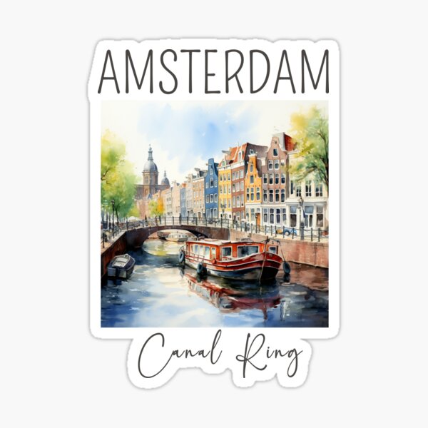 Item preview, A Watercolor Design of the Grachtengordel (Canal Ring) - Amsterdam - Netherlands designed and sold by Sketch-Shack.