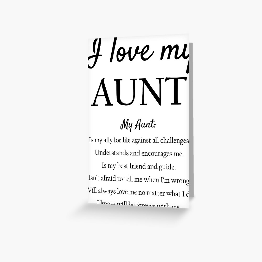 I Love My Aunt i-love-my-aunt-greeting-card-for-sale-by-suedav13-redbubble