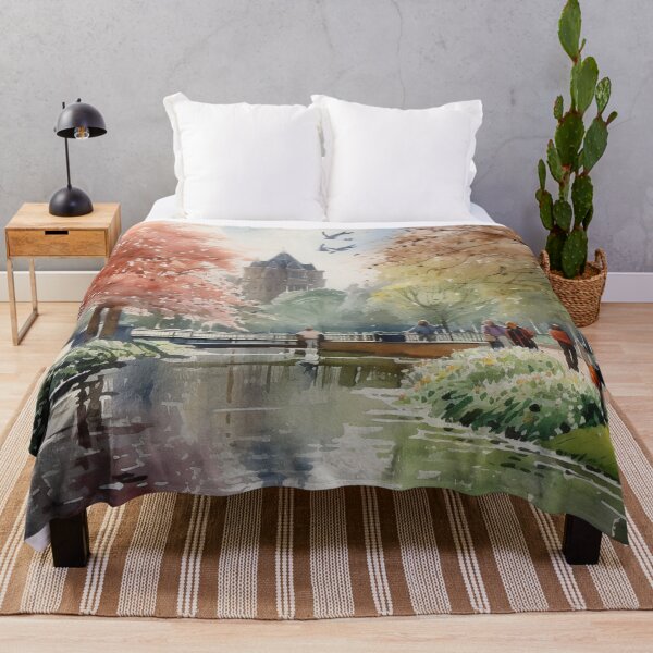 Item preview, A Watercolor Design of the Vondelpark - Amsterdam - Netherlands designed and sold by Sketch-Shack.