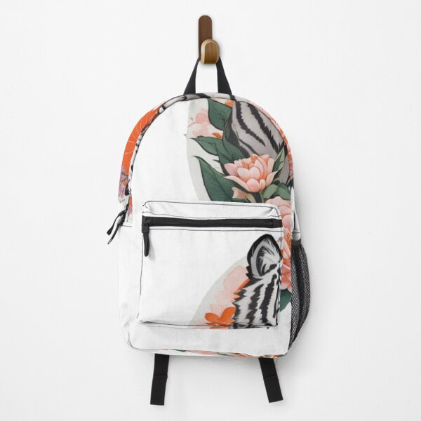 Item preview, White Tiger in the bushes with Watercolor Flowers designed and sold by YourNameMatters.