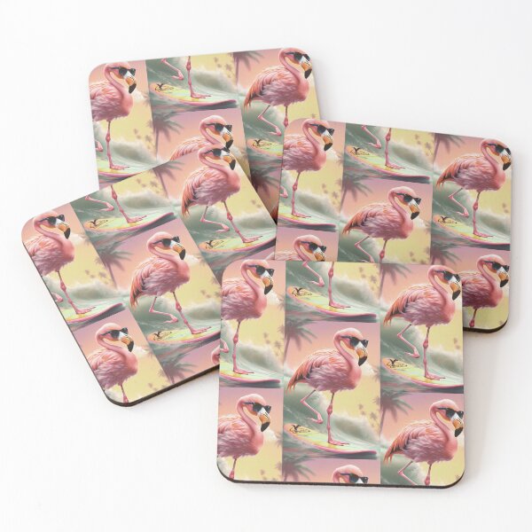 Artikelvorschau, ein cooler Flamingovogel beim Wellensurfen entworfen und verkauft von Pelzi100.