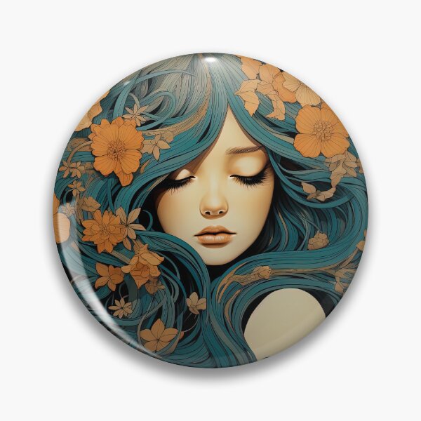 Item preview, Una dama con flores y pelo largo designed and sold by Juliascutecornr.
