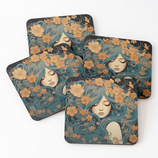 Item preview, A Lady with Flowers and Long Hair designed and sold by Juliascutecornr.