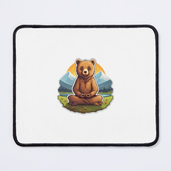 Item preview, Meditating Bear in Grassy Field Sticker designed and sold by AdornAdmit.