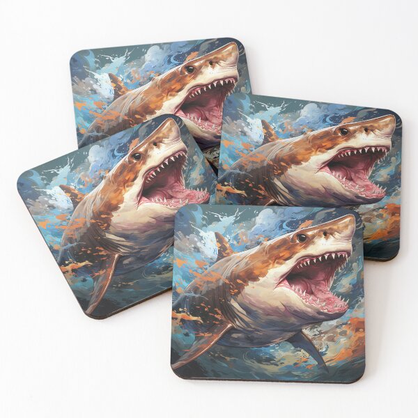 Item preview, Abstract Great White Shark Attack designed and sold by FinleyDel.