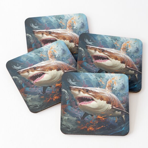 Item preview, Abstract Great White Shark Attack II designed and sold by FinleyDel.