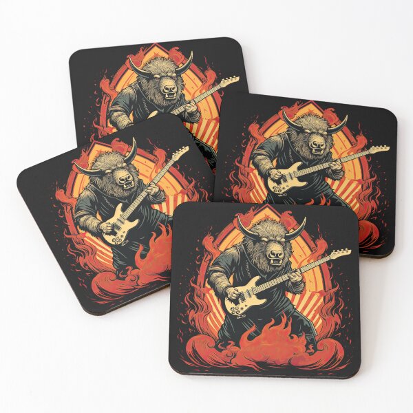 Item preview, Wild Bass grooves: Flaming Bison Rockstar Collection designed and sold by ThePurpleMelon.