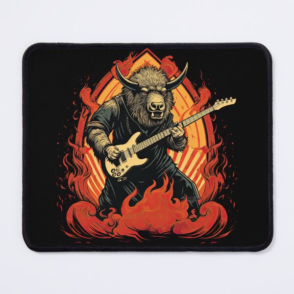 Item preview, Wild Bass grooves: Flaming Bison Rockstar Collection designed and sold by ThePurpleMelon.