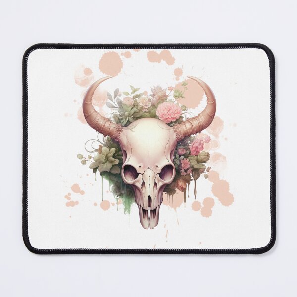 Item preview, Bull Cow Skull with Flowers designed and sold by AmeliArtwork.